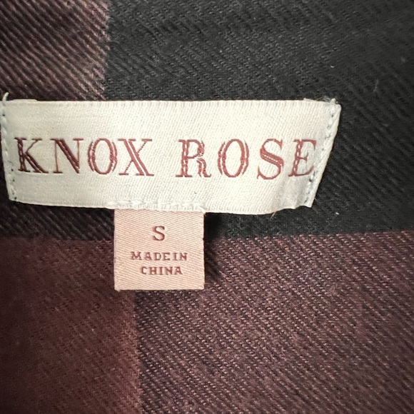 Knox Rose Open Cardigan SZ Sm Red Black Buffalo Plaid Pattern. - Picture 5 of 5